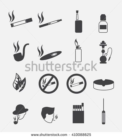417x470 Smoking Silhouettes Icon Set