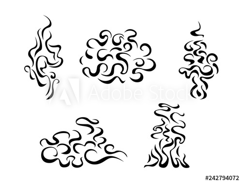 Set Of Vector Stylized Smoke Vector Simple Black And White 500x378 Set Of Vector Stylized Smoke Vector Simple Black And White