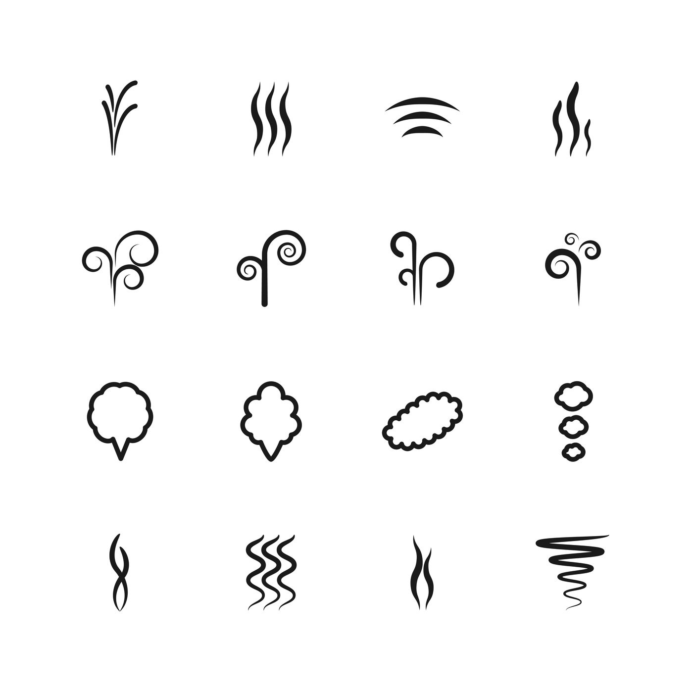 Smoke Vector Icons Set 1400x1400 Smoke Vector Icons Set