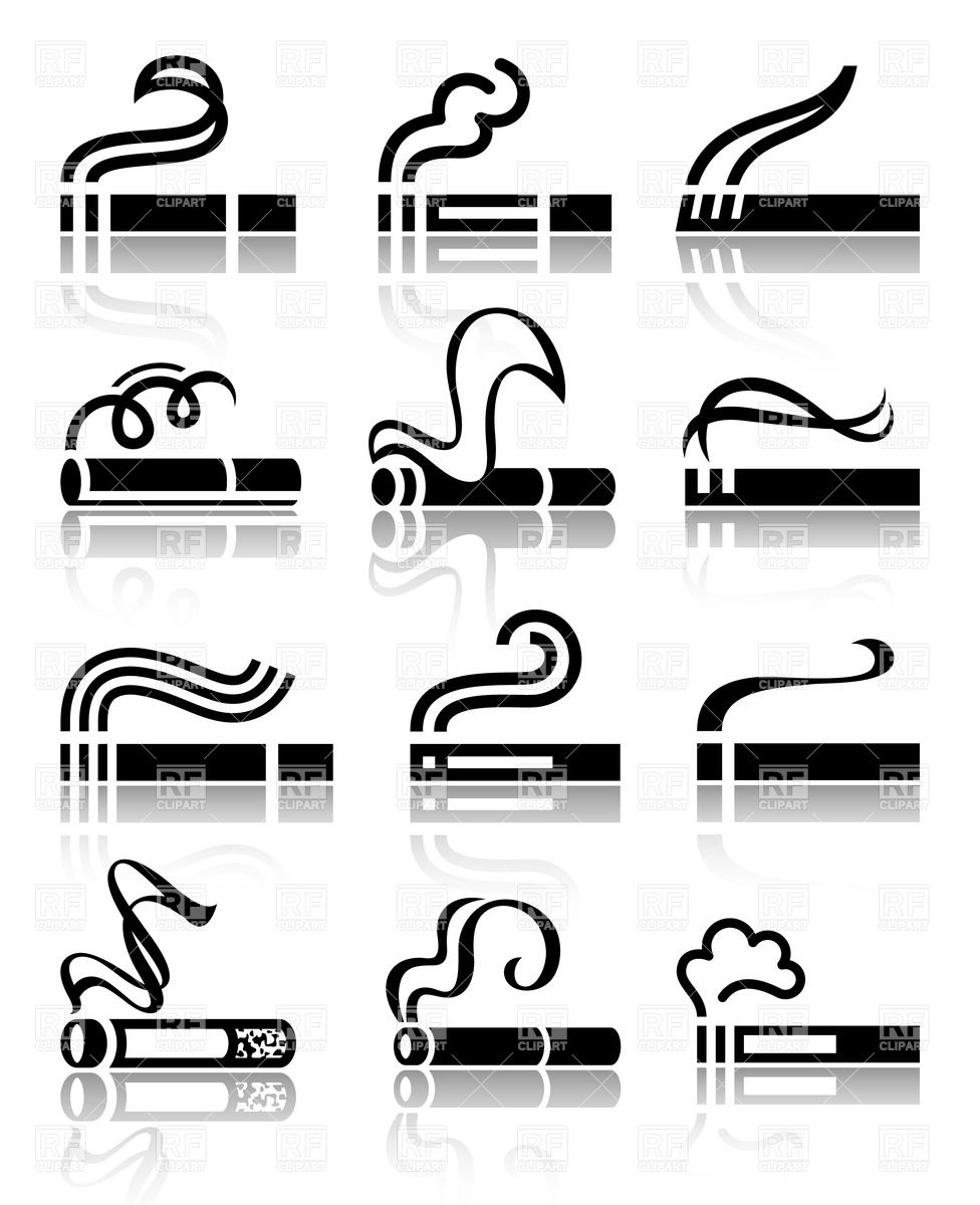 Smoking Area Symbols Of Cigarettes With Smoke Vector Image 976x1200 Smoking Area Symbols Of Cigarettes With Smoke Vector Image