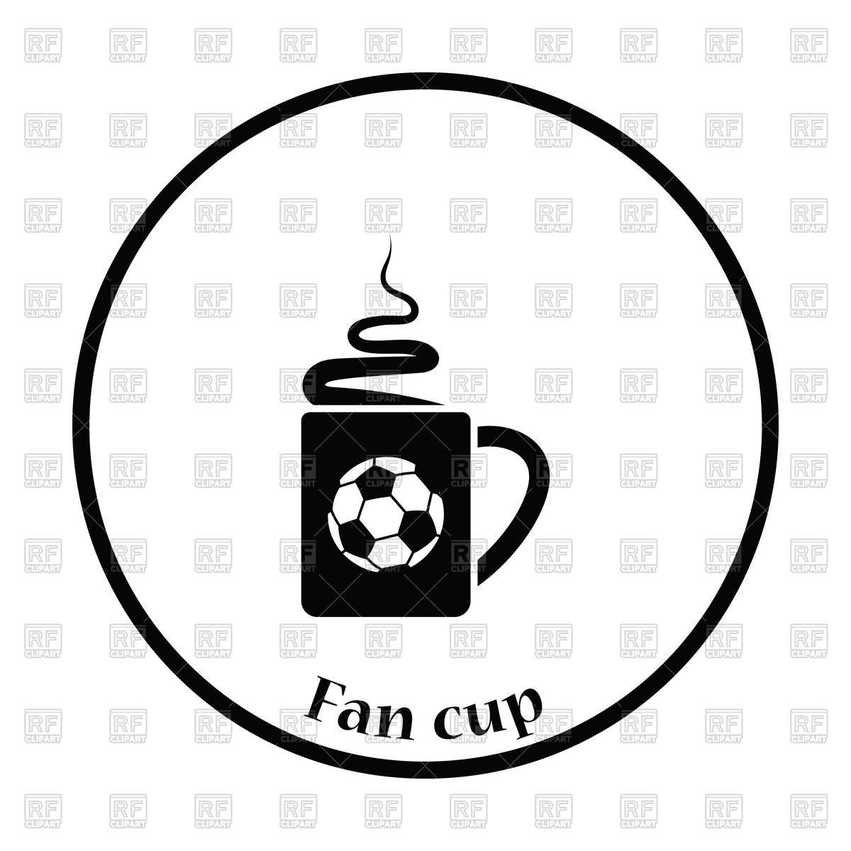 1200x1200 Icon Of Football Fans Coffee Cup With Smoke Vector Image Of Icons