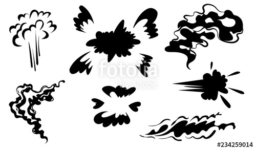500x293 Smoke Vector Special Effects Set Funny Template On White