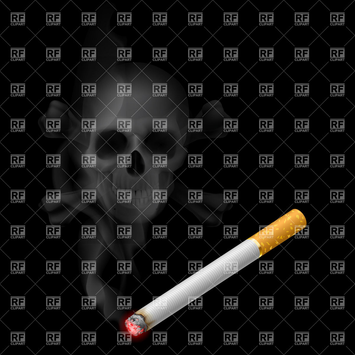 1200x1200 Human Scull Appears In Cigarette Smoke Vector Image Of Healthcare