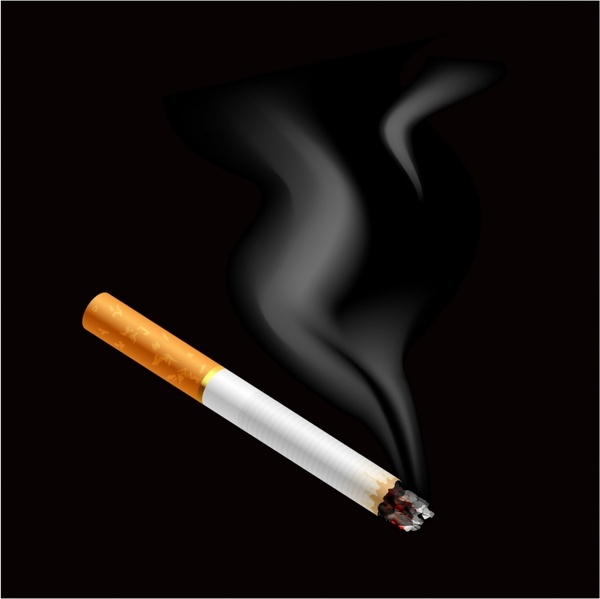 600x599 Cigarette And Smoke Free Vector In Adobe Illustrator