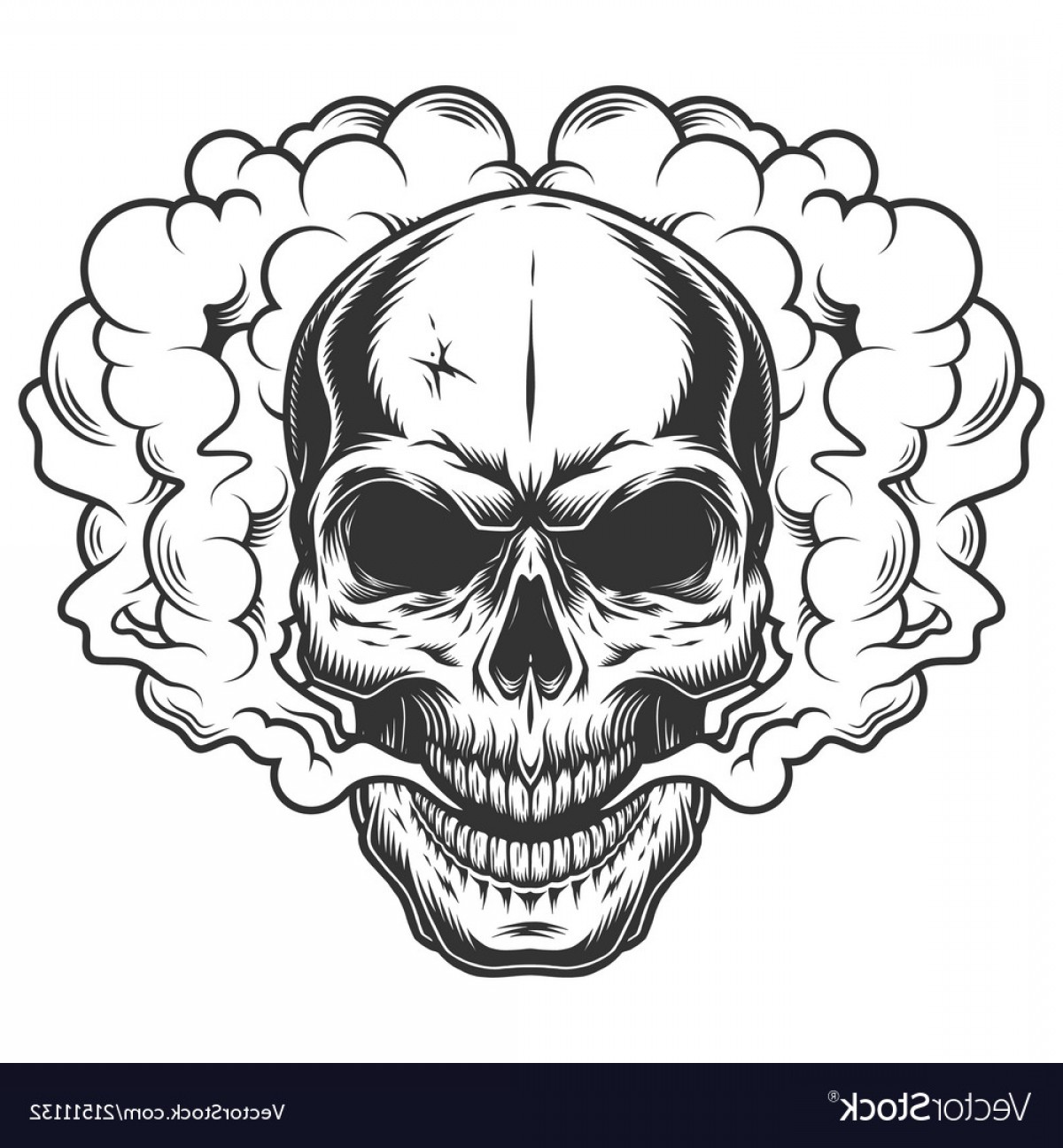 1200x1296 Skull In The Smoke Vector Studiogrfx