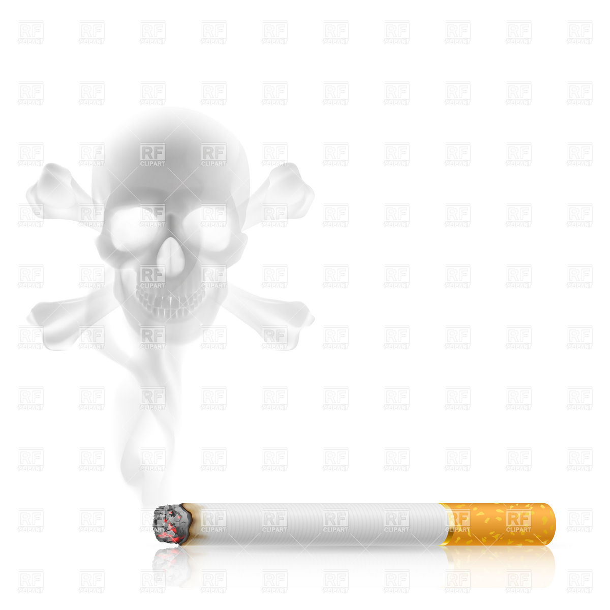 1200x1200 Burning Cigarette And Skull Shaped Smoke Vector Image