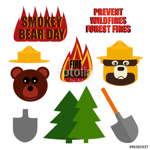 500x500 Vector Set Silhouettes For Smoked Bear Day On Flat Style Stock