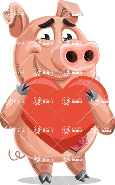 Pig With A Tie Cartoon Vector Character Aka Smokey Hans 399x640 Pig With A Tie Cartoon Vector Character Aka Smokey Hans