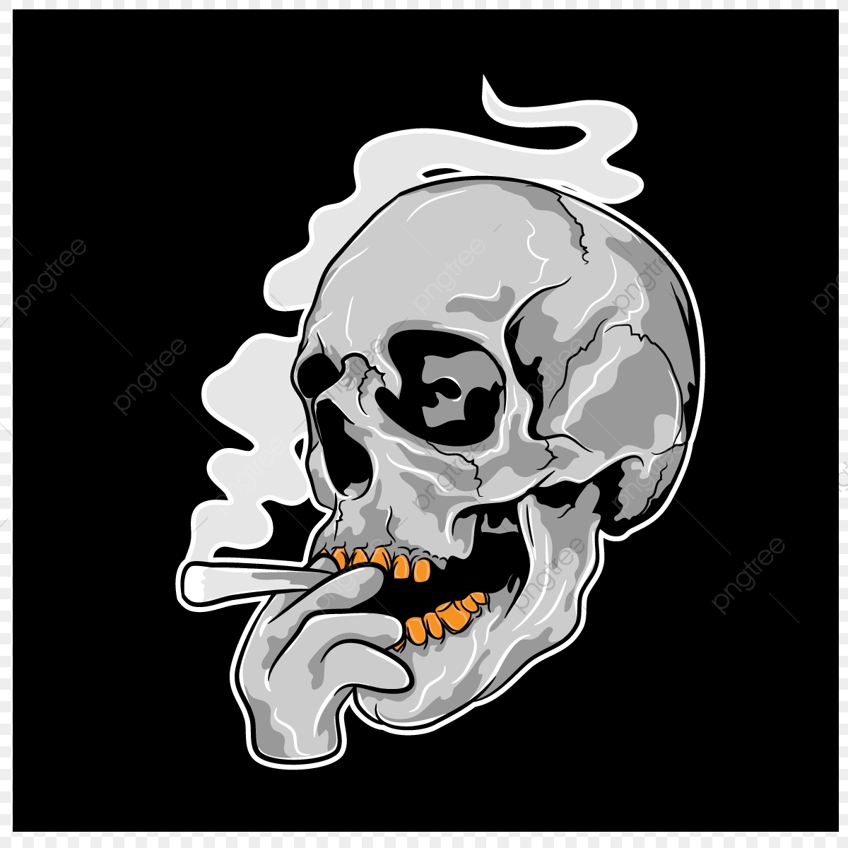 1200x1200 Skull Smoking Illustration, Skull, Marijuana, Cannabis Png