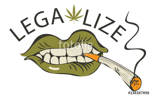 500x317 Vector Banner With Words Legalize Marijuana With A Human Mouth