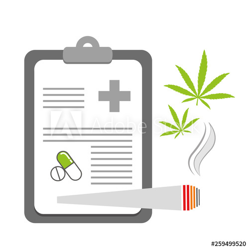 500x500 Smoking Cannabis On Recipe Joint Vector Illustration