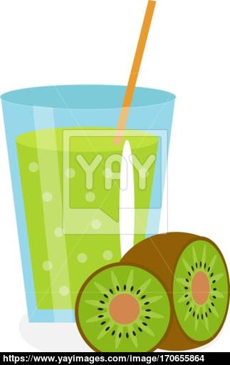 323x512 Kiwi Juice In A Glass Fresh Isolated On White Background Fruit