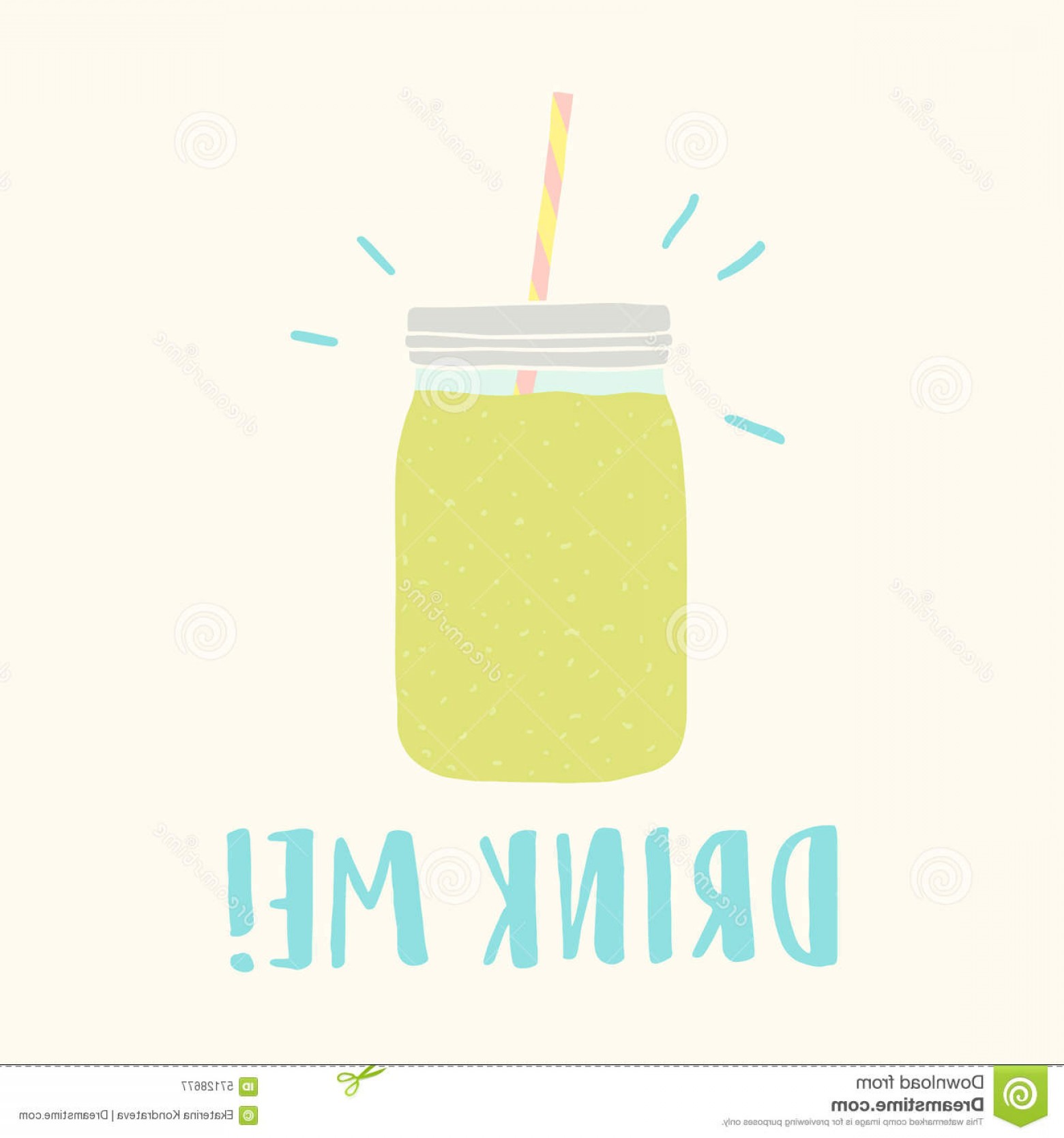 1560x1668 Stock Illustration Drink Me Mason Jar Green Smoothie Vector Hand