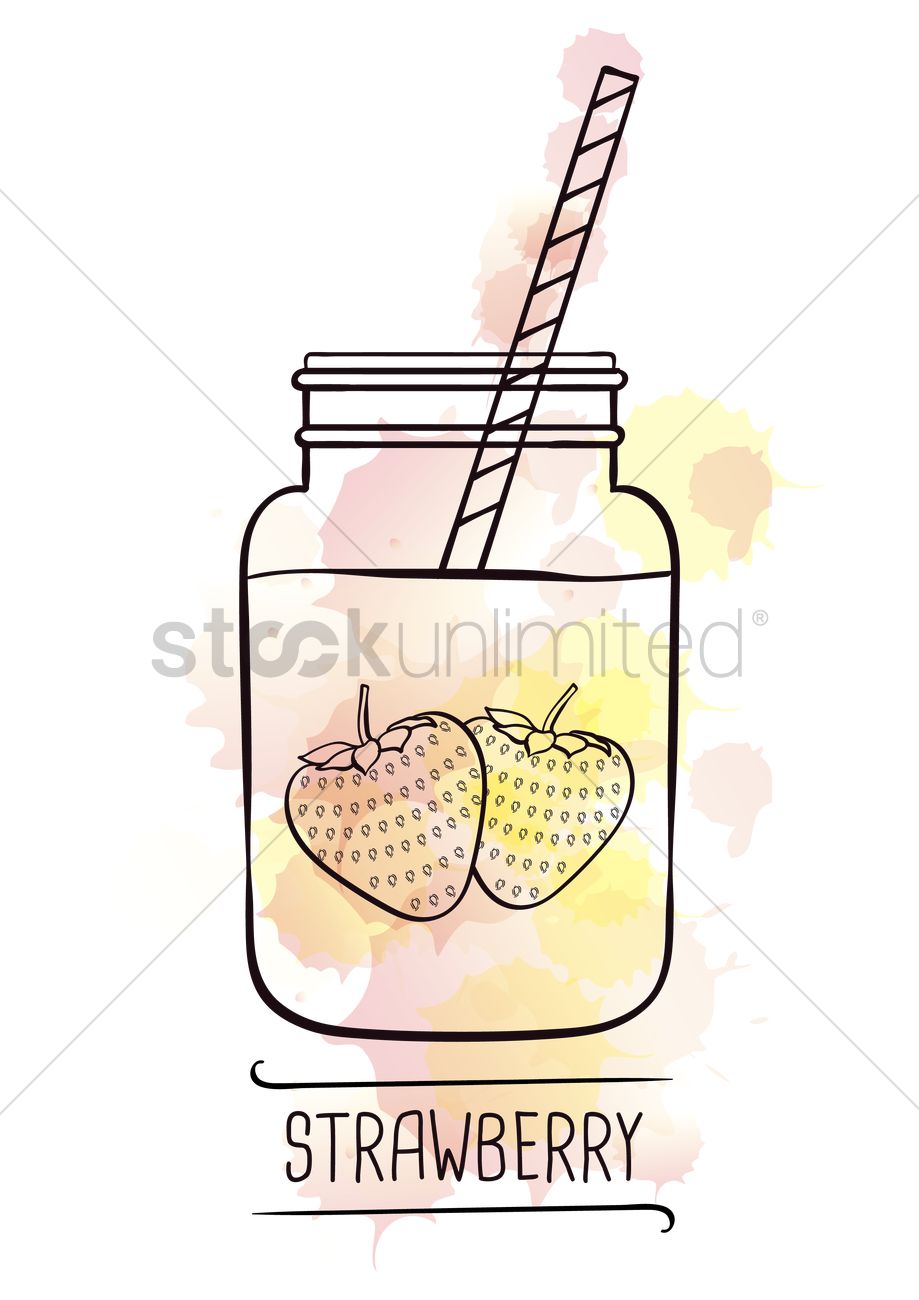 919x1300 Strawberry Smoothie Vector Image