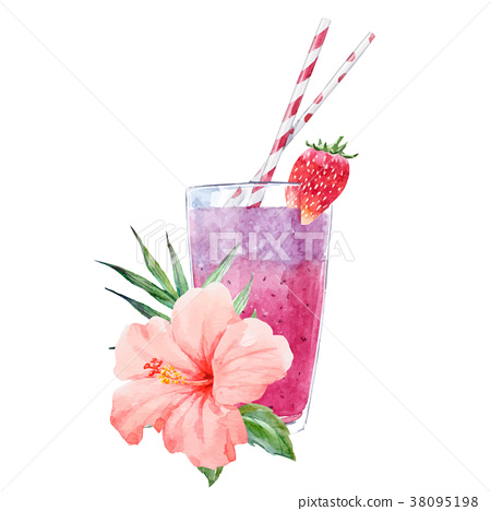 450x468 Watercolor Smoothie Vector Illustration
