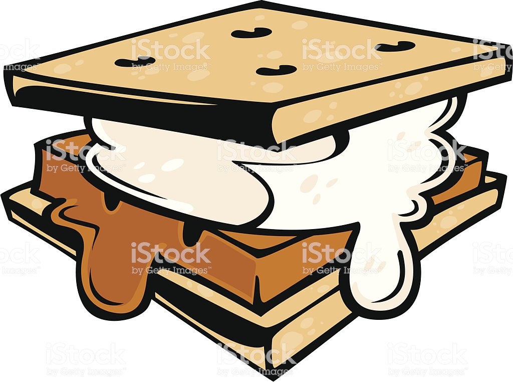 1024x762 Drawing Of A Smore With A Melted Marshmallow Vector