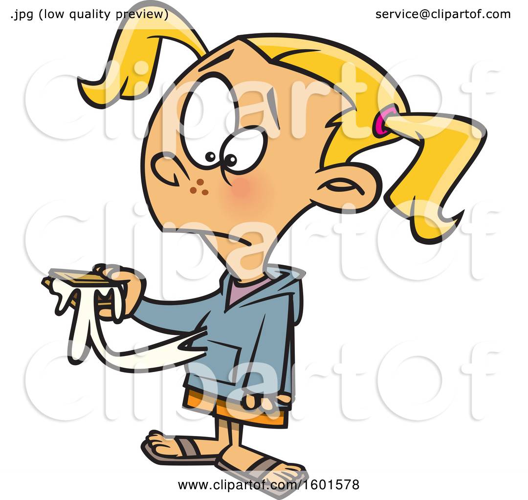 1080x1024 Clipart Of A Cartoon White Girl Making A Mess With Smores