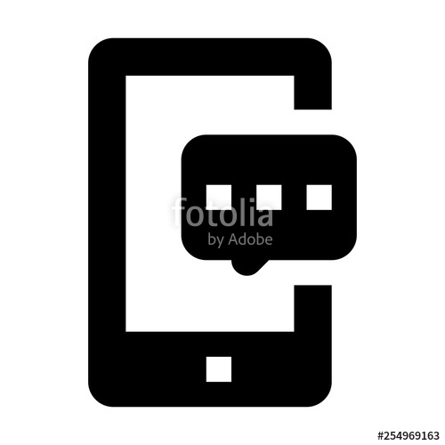 500x500 Mobile Chat Icon Sms Sign Stock Image And Royalty Free Vector