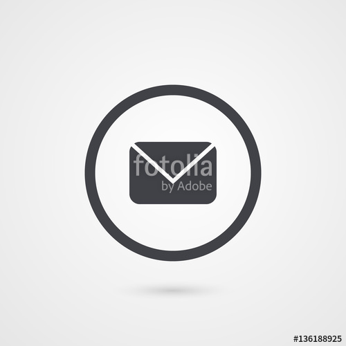 500x500 Sms Grey Symbol Isolated Envelope In Circle Logo Vector Mail