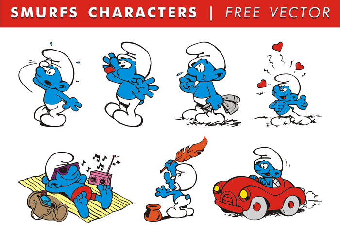 700x490 Smurfs Characters Free Vector
