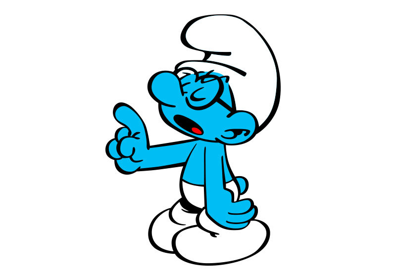 800x566 Brainy Smurf Vector