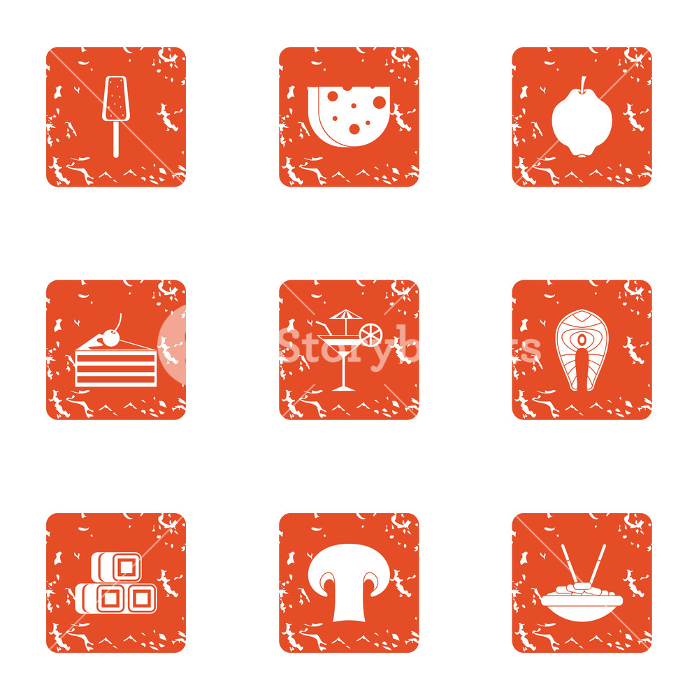 1000x1000 Pricey Snack Icons Set Grunge Set Of Pricey Snack Vector Icons