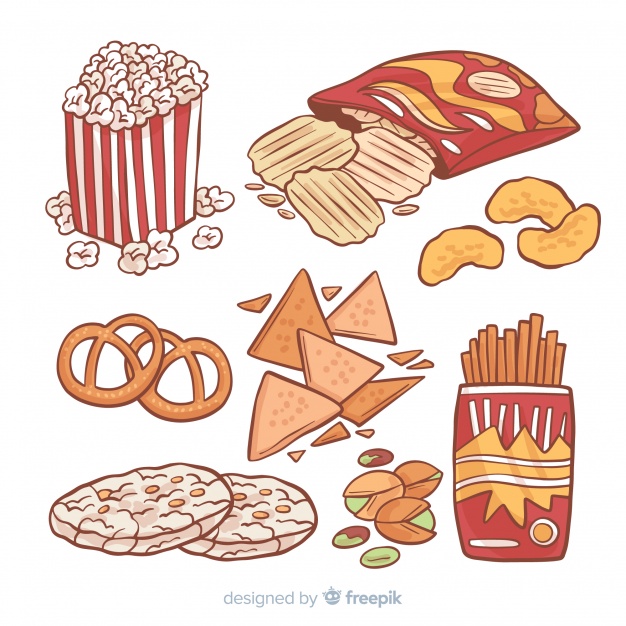 626x626 Classic Hand Drawn Snack Collection Vector Free Download