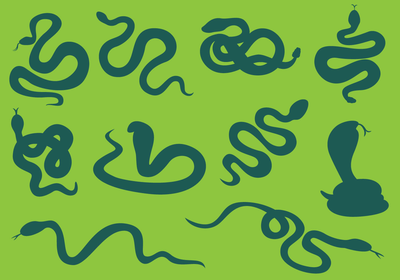 1400x980 Snakes Silhouettes Vector