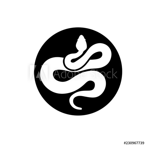 500x500 Creative Snake Silhouette Template Design Vector Illustration