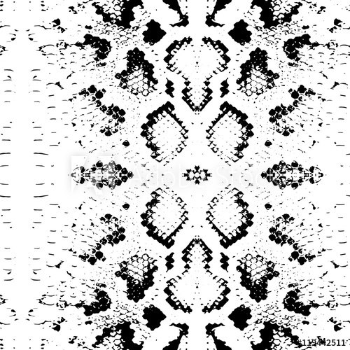 500x500 Seamless Pattern Snake Skin Texture Black On White Background