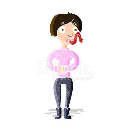 440x440 Cartoon Woman With Snake Tongue Stock Vector