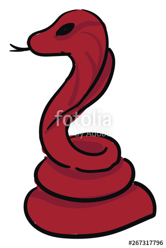 336x500 Cartoon Coiled Red Snake With A Forked Tonguecoiled Serpent