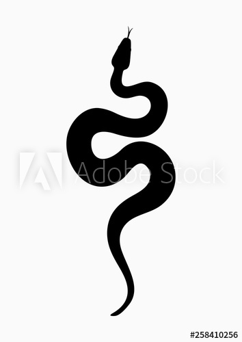 354x500 Black Silhouette Snake Isolated Symbol Or Icon Snake On White