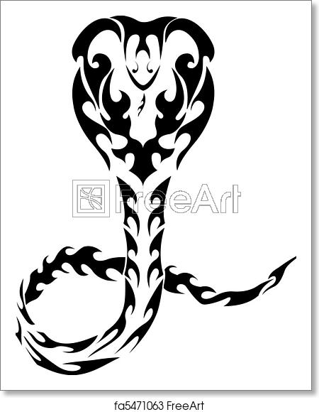450x580 Free Art Print Of Tribal Snake