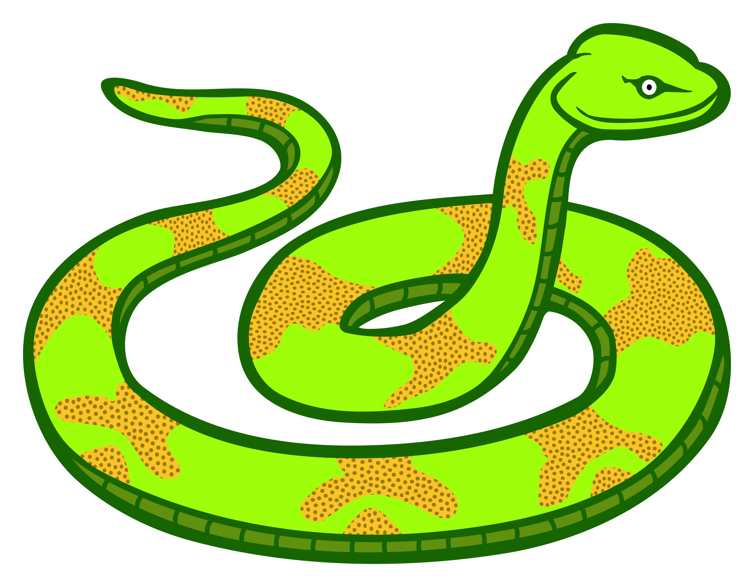2400x1867 Green Snake Vector Clipart Image
