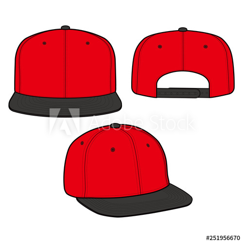 500x500 Snapback Cap Fashion Flat Vector Mockup Design