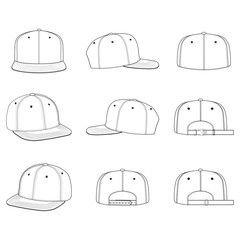 Snapback Cap Vector Illustration Flat Sketches Template Pro Draw 240x240 Snapback Cap Vector Illustration Flat Sketches Template Pro Draw