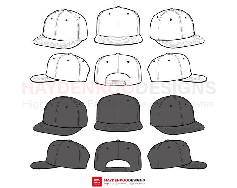 Snapback Fashion Flat Templates Etsy 794x631 Snapback Fashion Flat Templates Etsy