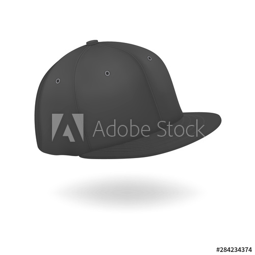 Vector Realistic Render Black Blank Baseball Snapback Cap Icon 500x500 Vector Realistic Render Black Blank Baseball Snapback Cap Icon