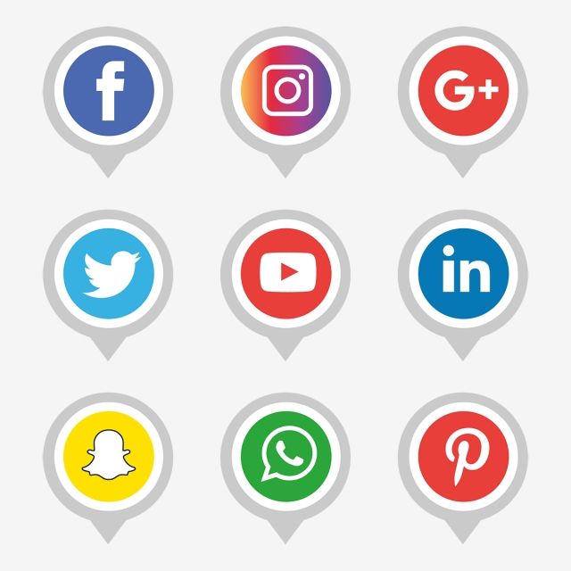 640x640 Social Media Icons Set Logo Vector Illustrator, Social, Media