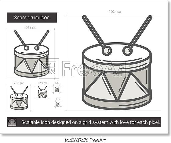 560x470 Free Art Print Of Snare Drum Line Icon Snare Drum Vector Line