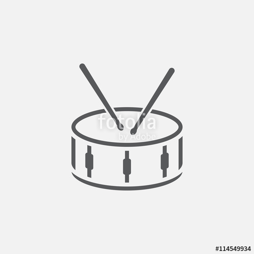 500x500 Snare Drum Line Icon, Vector Illustration Stock Image And Royalty