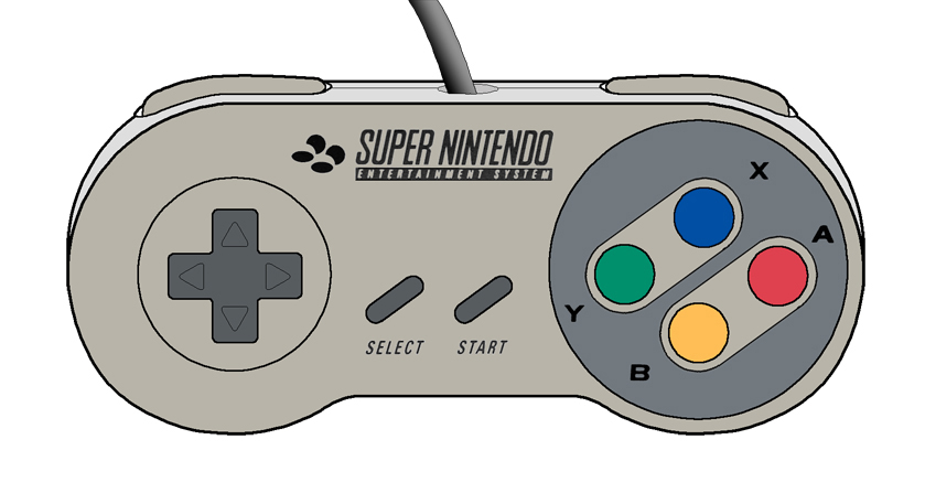 839x447 Snes Controller Drawing
