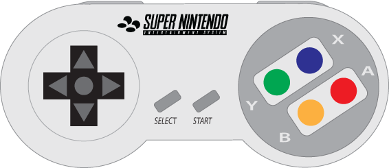 Vector controls. Snes Pad. Snes logo icon. Super Famicom logo.