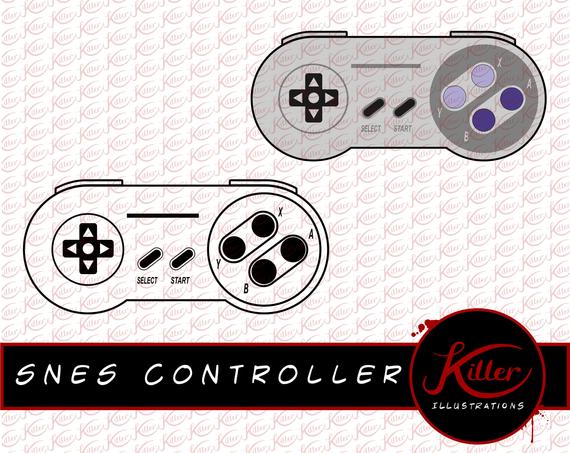570x453 Snes Controller Vector Clip Art Instant Digital Etsy