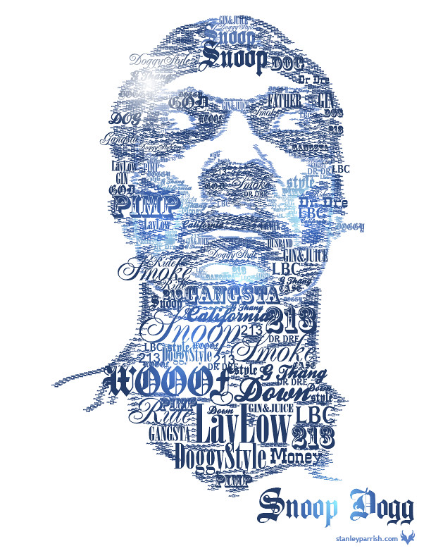 612x792 Snoop Dogg Typographic Vector All Vector Illustrator