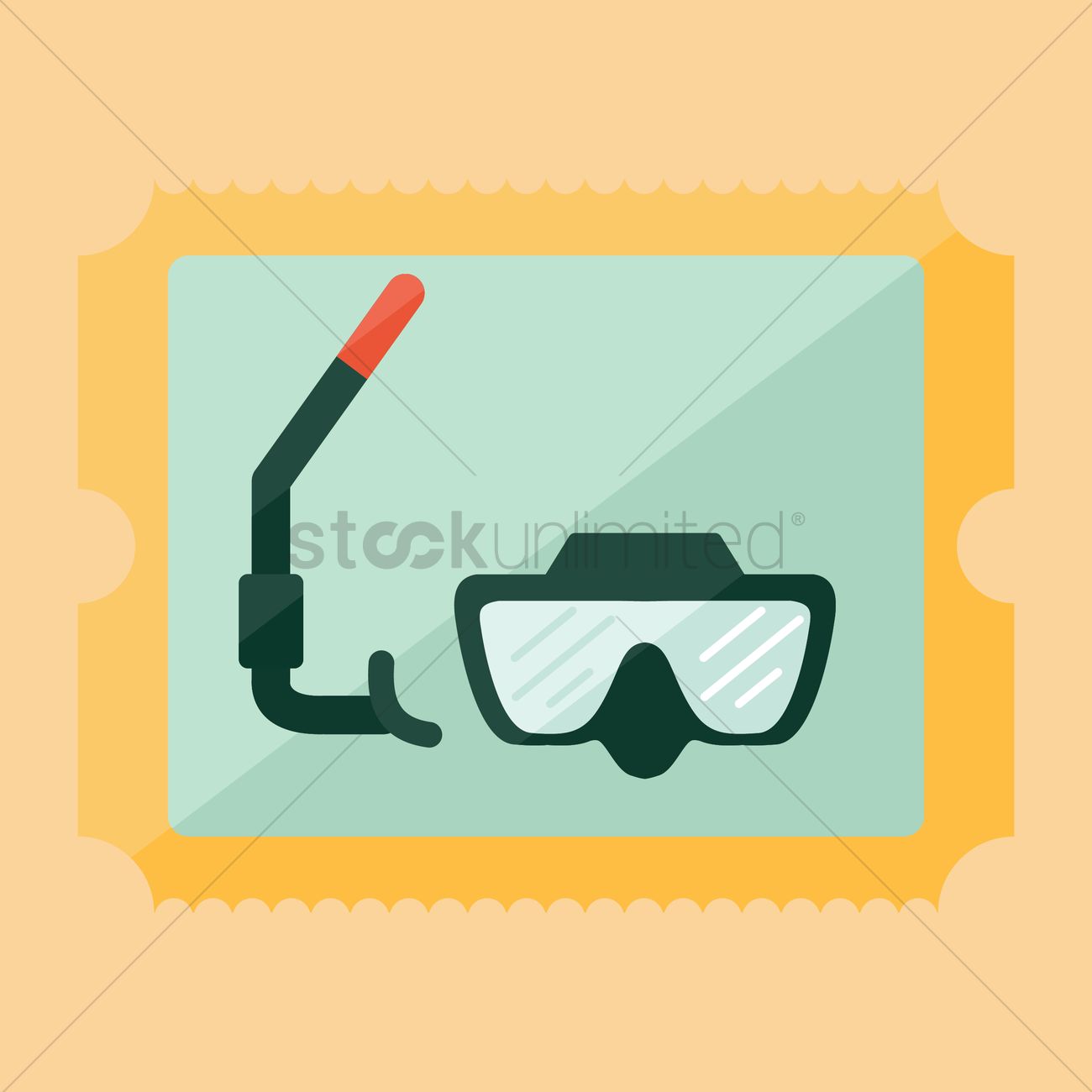 1300x1300 Free Snorkel Vector Image