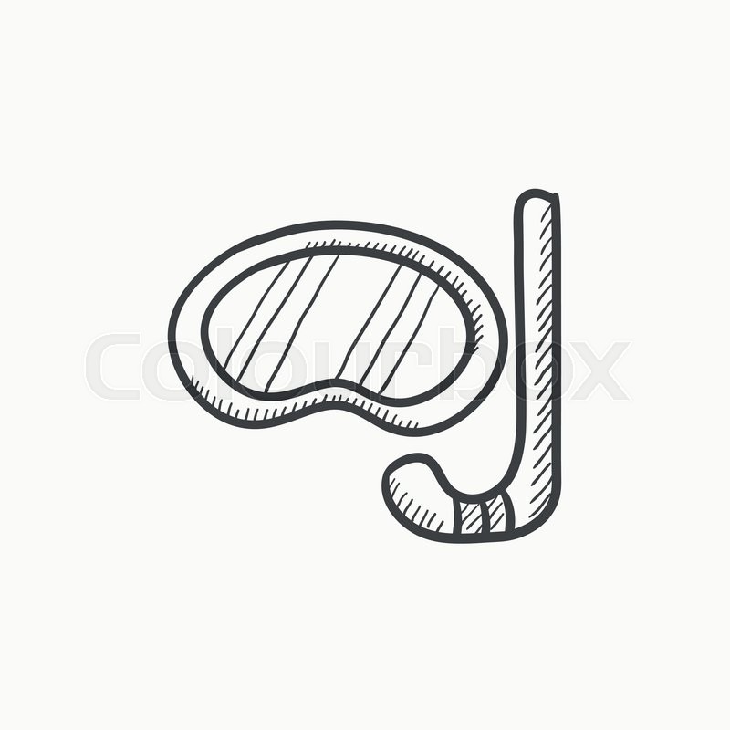 800x800 Mask And Snorkel Vector Sketch Icon Stock Vector Colourbox