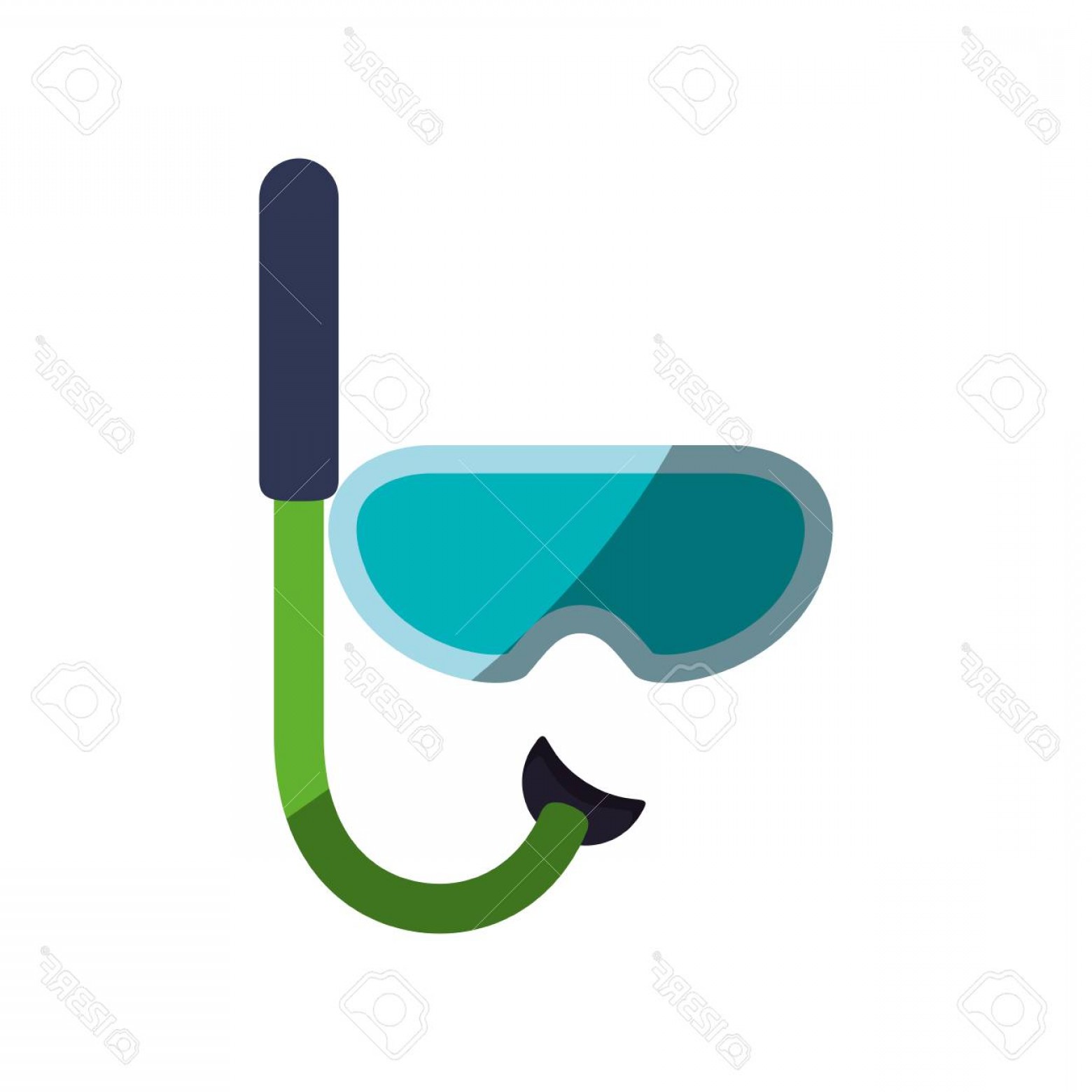 1560x1560 Photostock Vector Snorkel Diving Mask Icon Vector Illustration