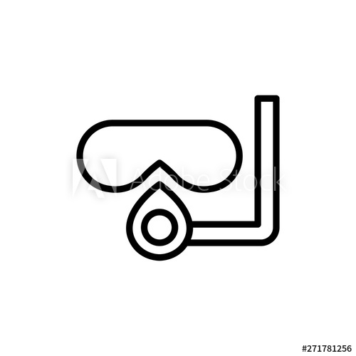 500x500 Scuba Icon, Snorkel Vector Illustration Sign